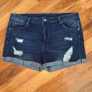 Denim Distressed Women Shorts